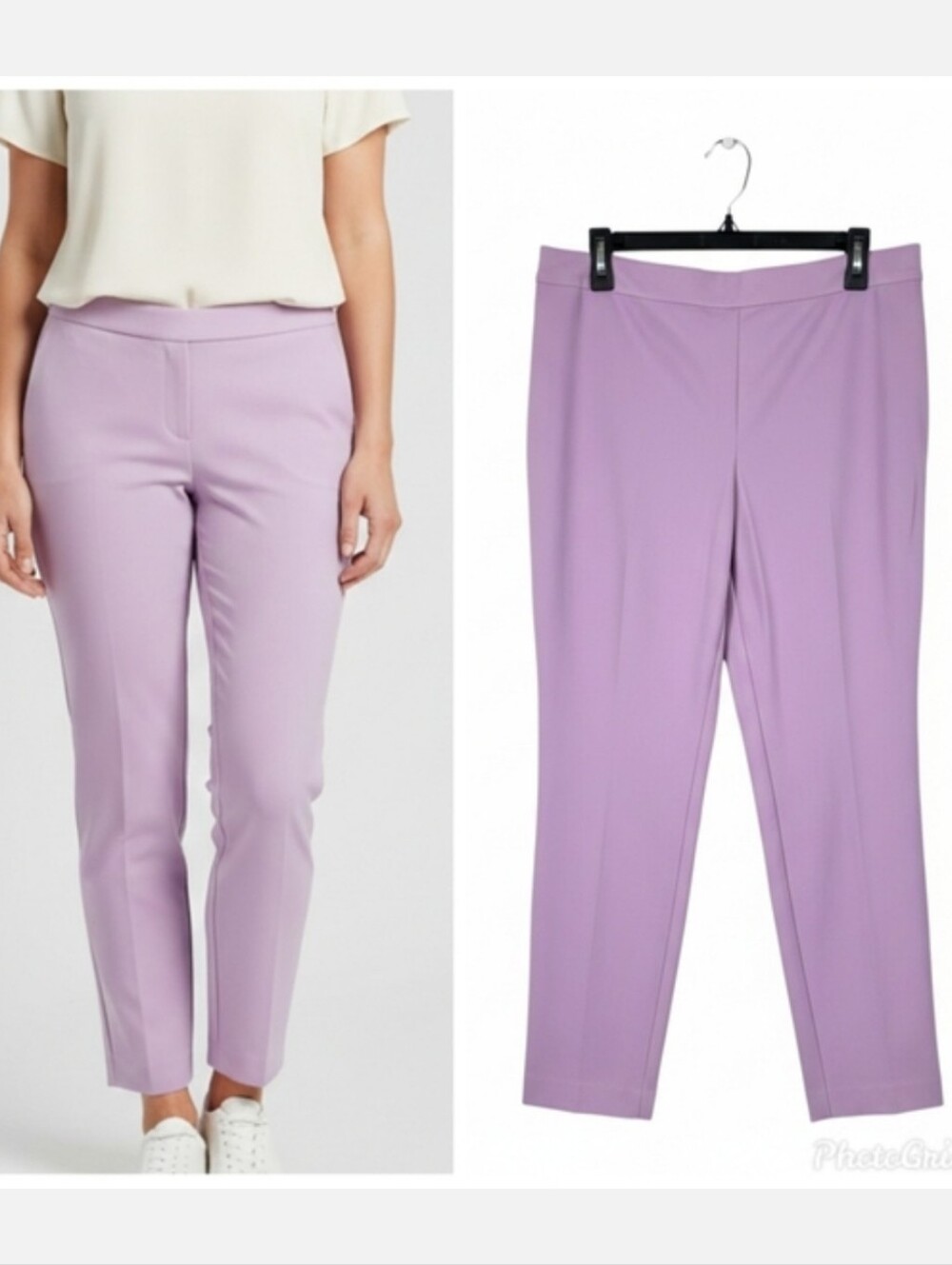 Alfini Garden Oasis Straight Ankle Pants Lavender Purple Women's Size 12 NWT